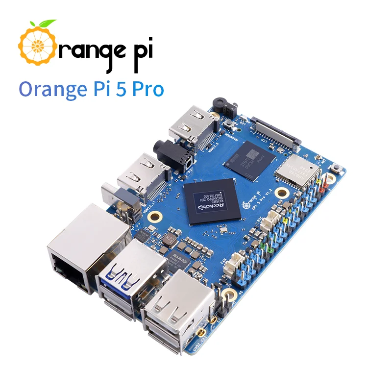 Одноплатный компьютер Orange Pi 5 Pro с блоком питания 5V5A Type-C и комплектом EMMC 256G RK3588S 16