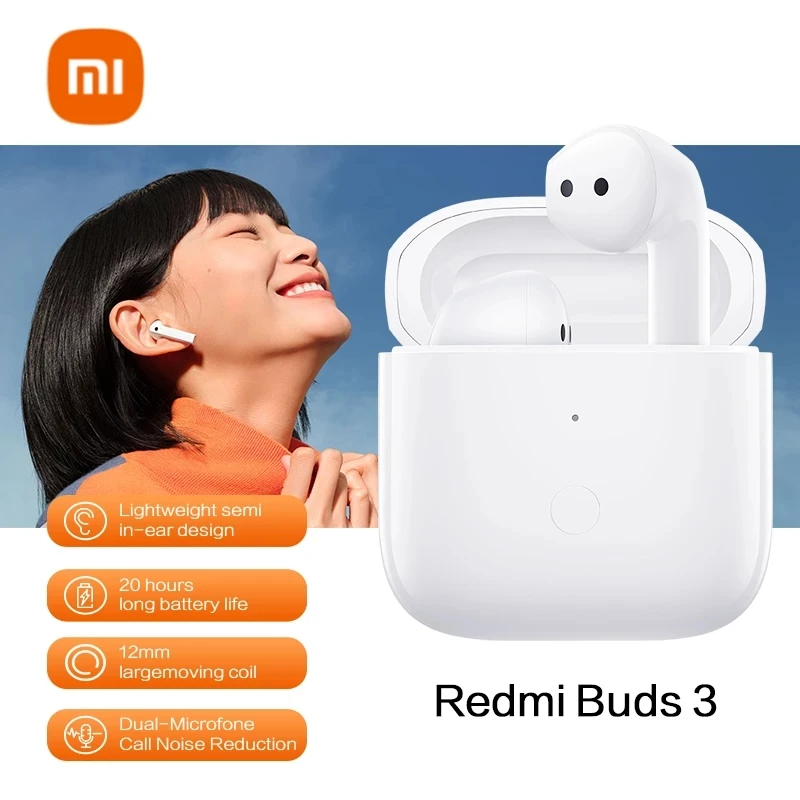 

Беспроводные Bluetooth наушники Xiaomi Redmi Buds 3, двойные наушники 5,2 с шумоподавлением, TWS музыкальные сенсорные водонепроницаемые наушники