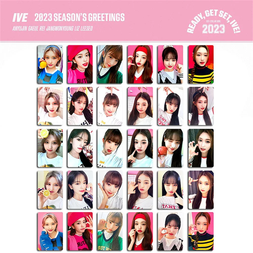 

IVE 2023 Photocards Season's Greetings Lomo Cards Double Side Print Photo Cards Fans Gifts Yujin Wonyoung Rei LIZ