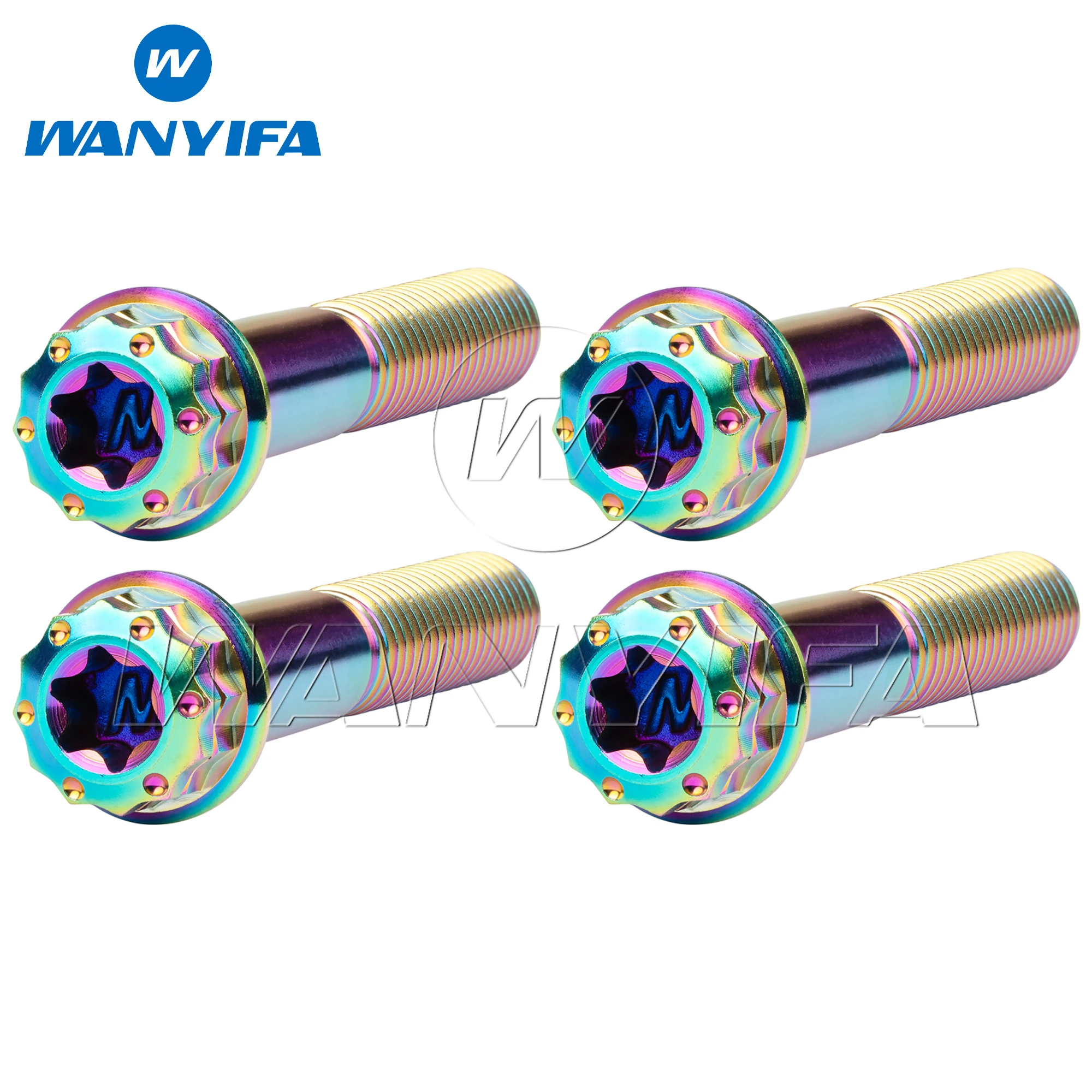 Wanyifa 4 шт. титановый болт M8x15 20 25 30 35 40 45 50 55 60 65 80 мм фланец 12-точечная звездообразная