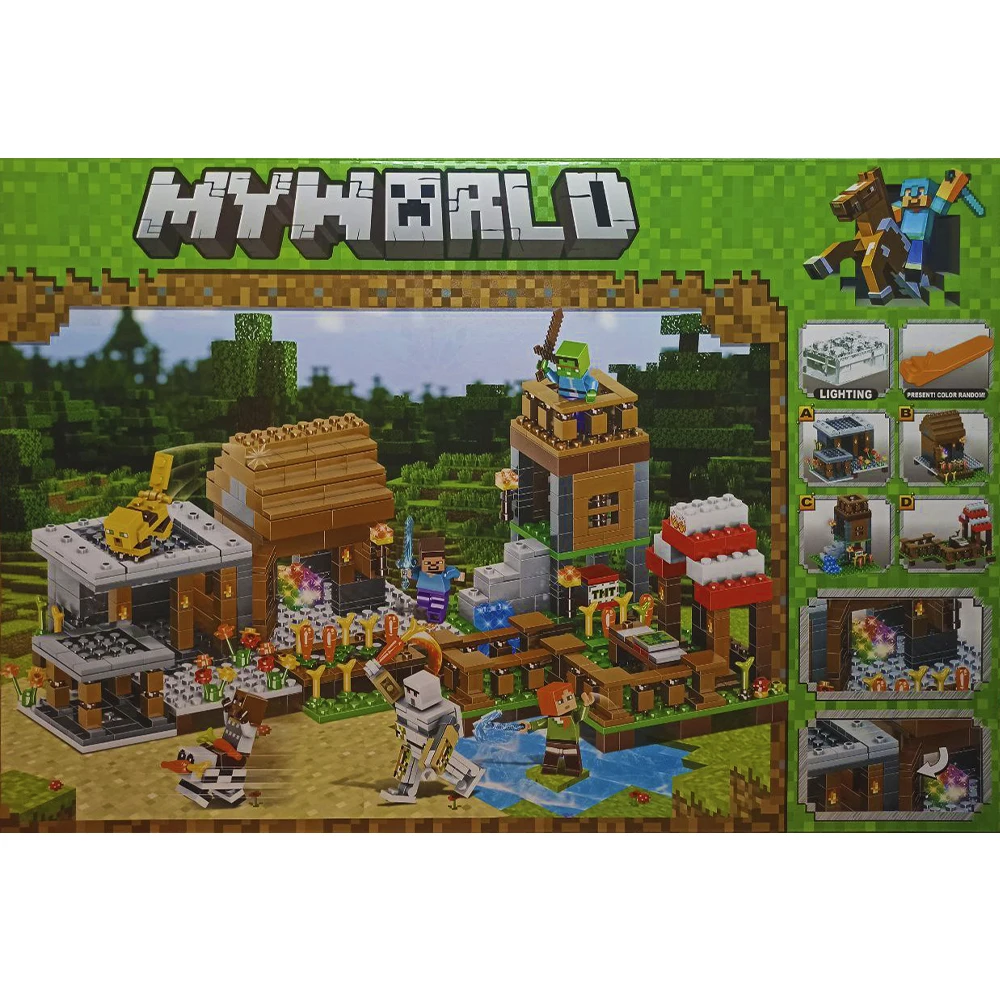 Детский конструктор в стиле Майнкрафт MY WORLD LB+ Деревня №LB600 778+ деталей со