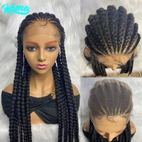 2022 New Arrival Synthetic Lace Front Wig Braided Wigs Braid African With Baby Hair 36 inches Braided Lace Front Wigs