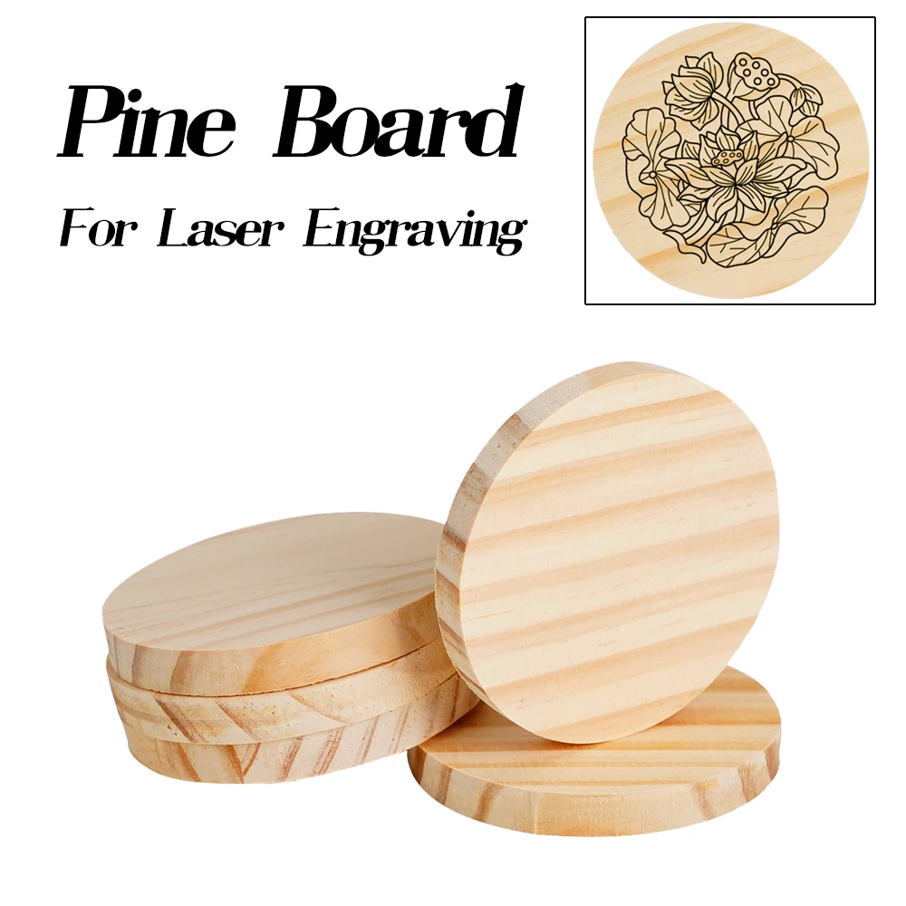 

5/10Pcs 8/10cm Round Pine Plank DIY CNC Laser Engraving Log Discs Wedding Party Painting Decorations Wood Crafts