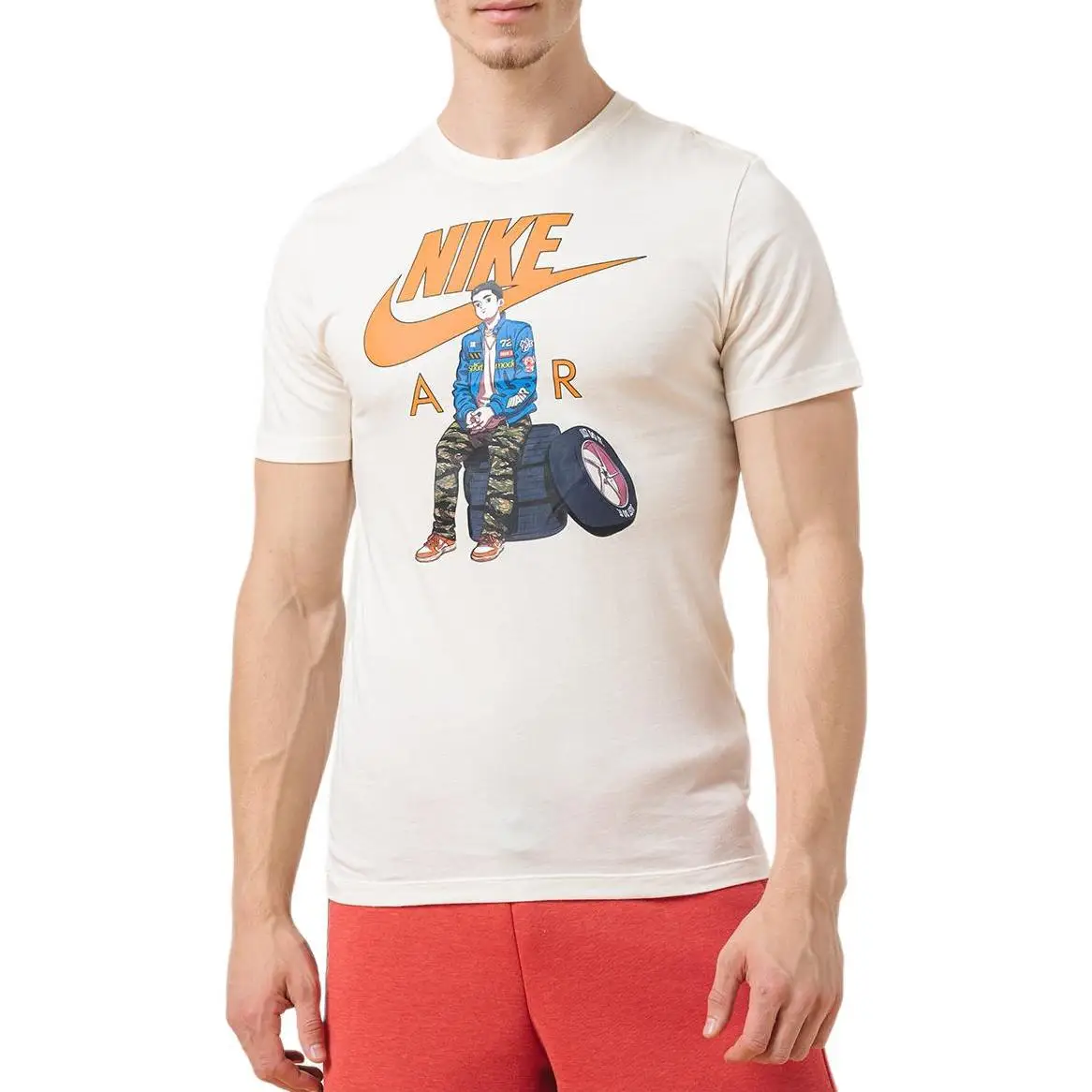 Мужская футболка с круглым вырезом и коротким рукавом принтом персонажей Nike топы