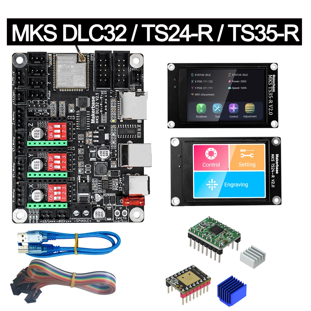 Материнская плата с автономным контроллером MKS DLC32 32 бит ESP32 Wi-Fi GRBL TFT сенсорный