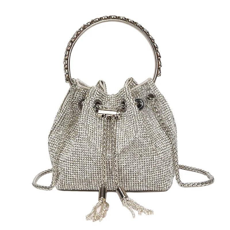 

High-end Customizations Diamond Bucket Bag Female 2022 New Fashion Korean Version Of The Bag Shoulder Portable Chain