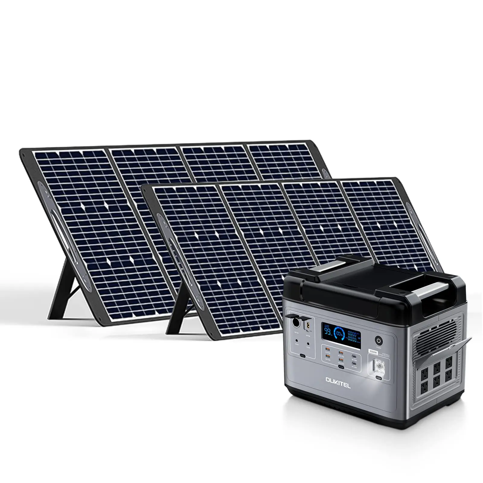 

OUKITEL P2001/P2001E Portable Power Station 2000W/2000Wh 625000mAh + OUKITEL PV200 200W Foldable Solar Panel Solar Generator