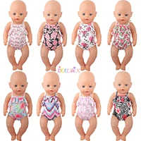 new american 18 inch girl doll suspender swimsuit rainbow doll clothes accessories for 43cm baby new borngeneration girl doll