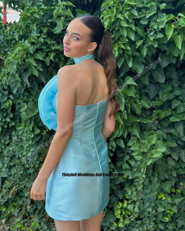 Тонкие Атласные/из органзы короткие женские платья с 3D цветами для дня рождения