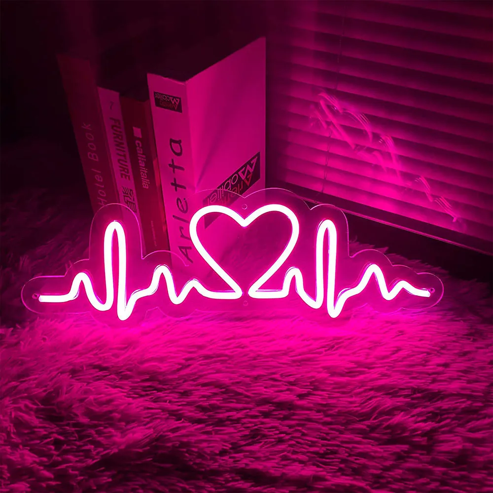 Light Up Love Heart Custom Neon Sign Kawaii Room Decor Led Neon Light Wedding Decoration Children To The Bedroom With A Sign