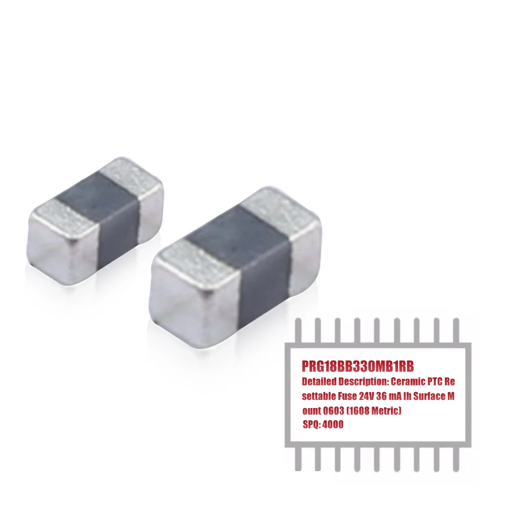 MY GROUP 4000PCS PRG18BB330MB1RB Ceramic PTC Resettable Fuse 24V 36 mA Ih Surface Mount 0603 (1608 Metric)  in Stock