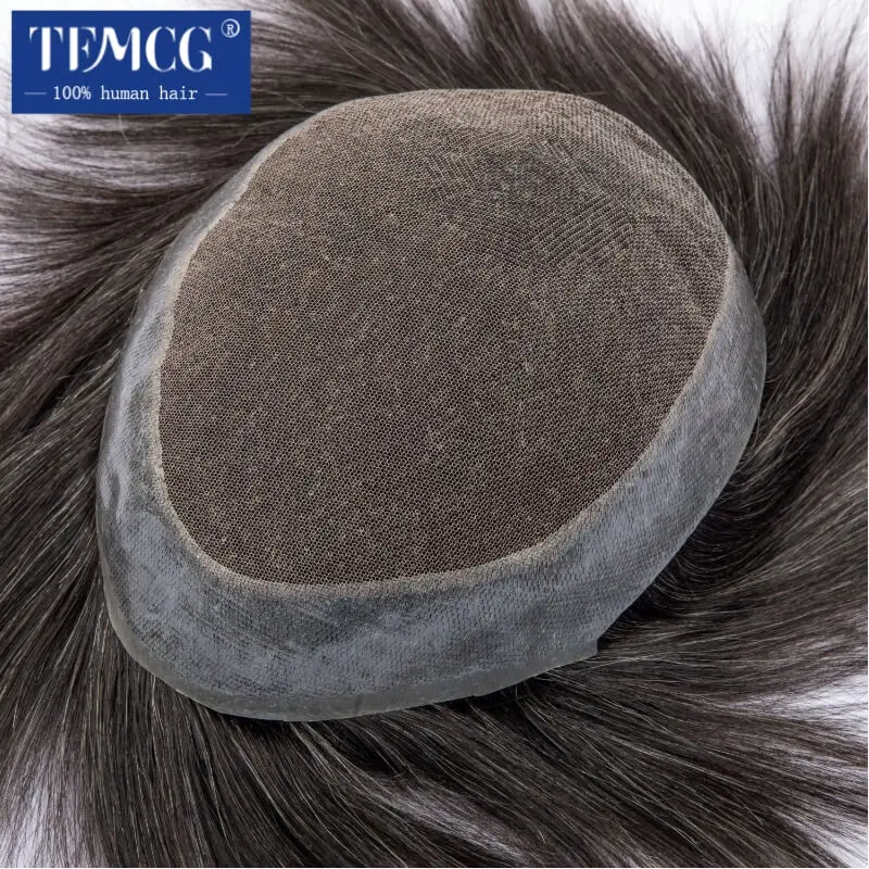 Australia Toupee Men Breathable Lace PU Base Wig For Men Natural Hairline Replacement System Unit For Men Male Hair Prosthesis