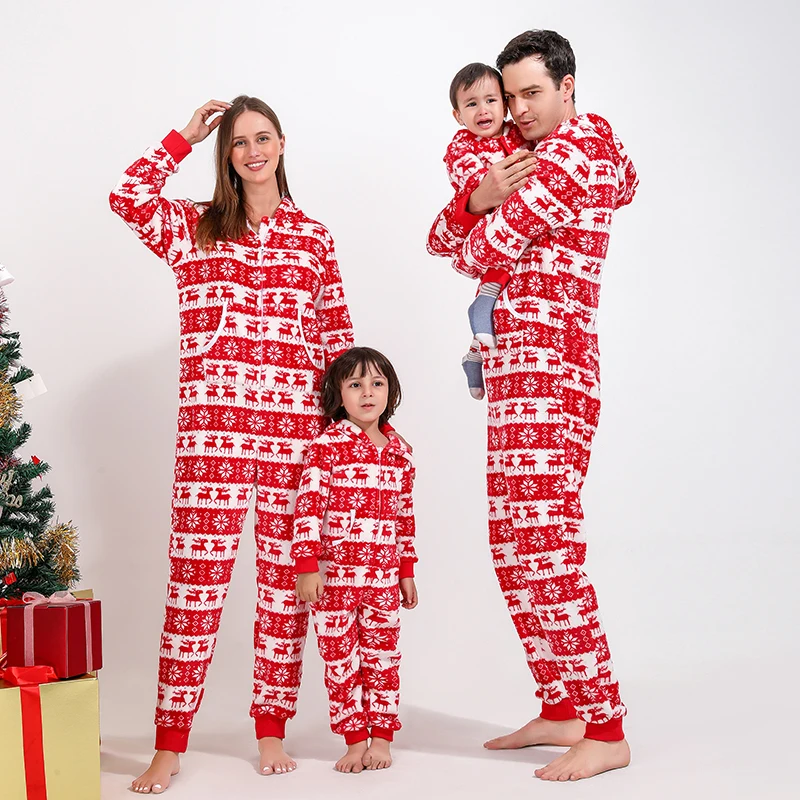 

2022 New Family Pajamas Suits Baby Boys Girls Womens Mens Christmas Coral Fleece Suits