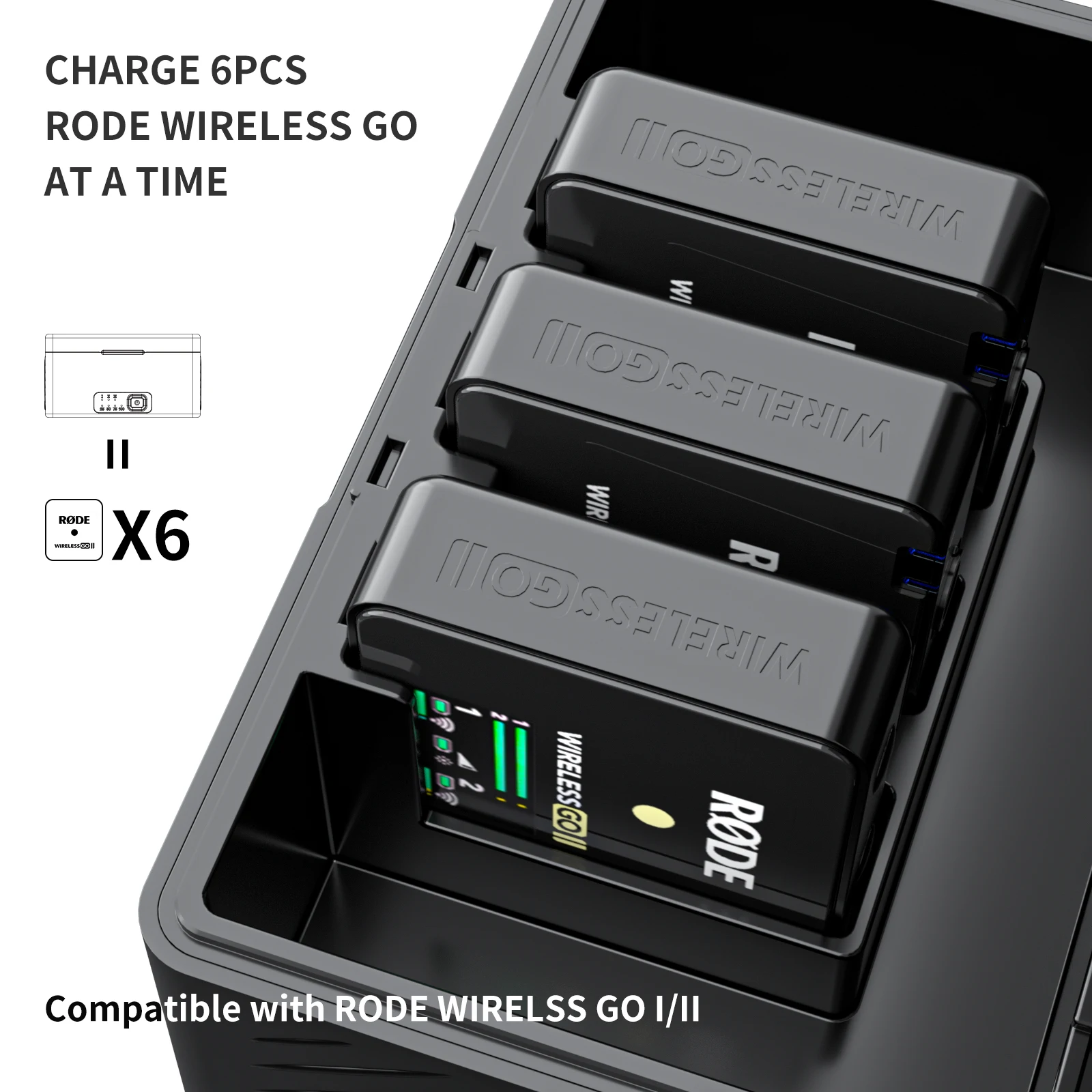 ZGCINE ZG-R30 Pro Charging Case for Rode Wireless GO 2 I II Single Fast Charging Box 3400mAh Built-in Battery Power Bank G0 2