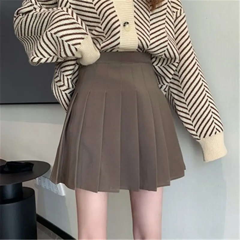 Women's Skirt 2022 New Fashion High-Waisted A-Line Skirt College Korean Fashion Summer Students High Waist Pleated Skirts