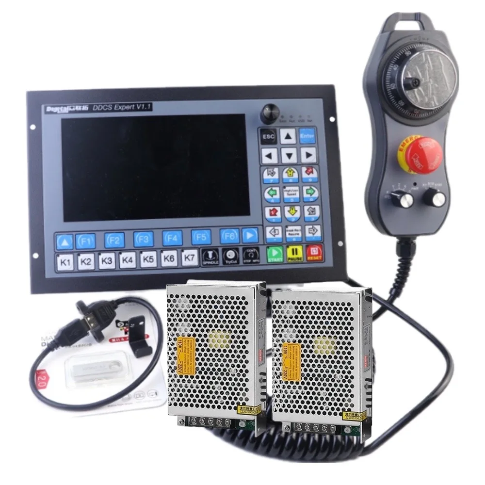 

3/4/5 Axis CNC Milling Controller DDCSexpert ACT Function Motion Controller Kit With Flywheel MPG & Power supply 100W 24V 4.1A