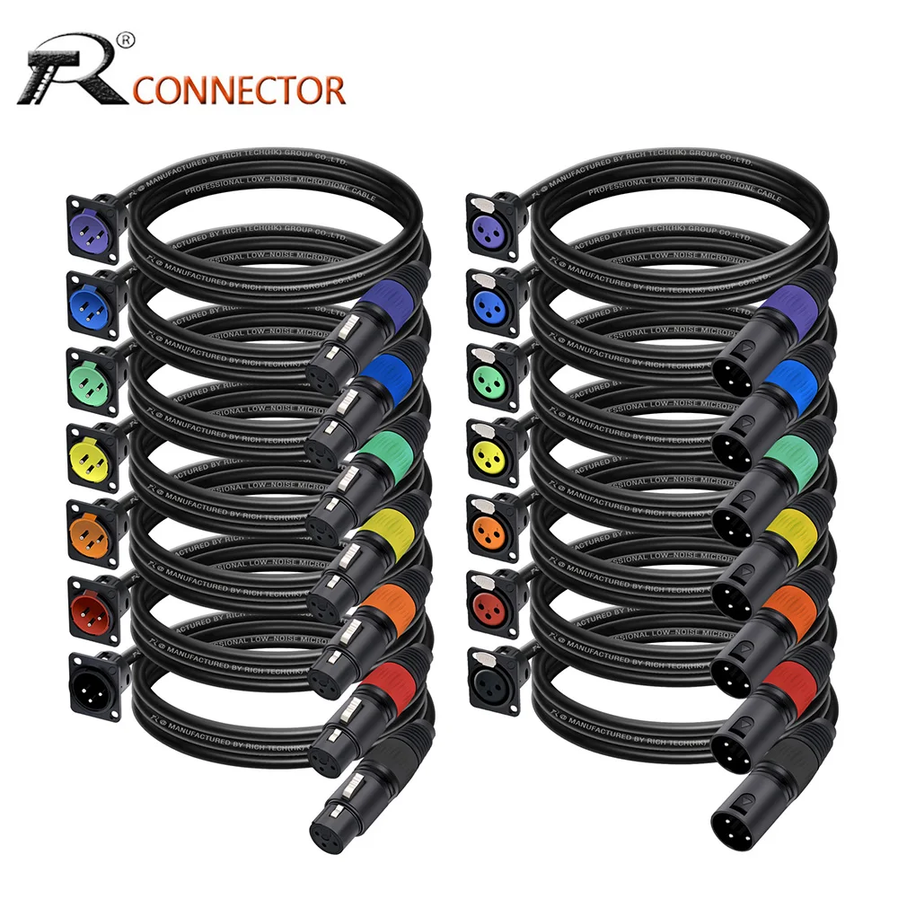 Аудиоудлинительный кабель XLR 3-контактный разъем M/F для монтажа на панели