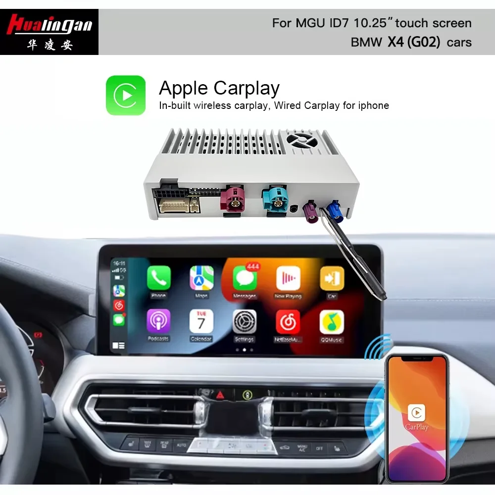 Carplay Wireless Adapter For Bmw G02 ID7 Wired To Android Auto Spotify Car Screen Mirroring Full TikTok Netflix