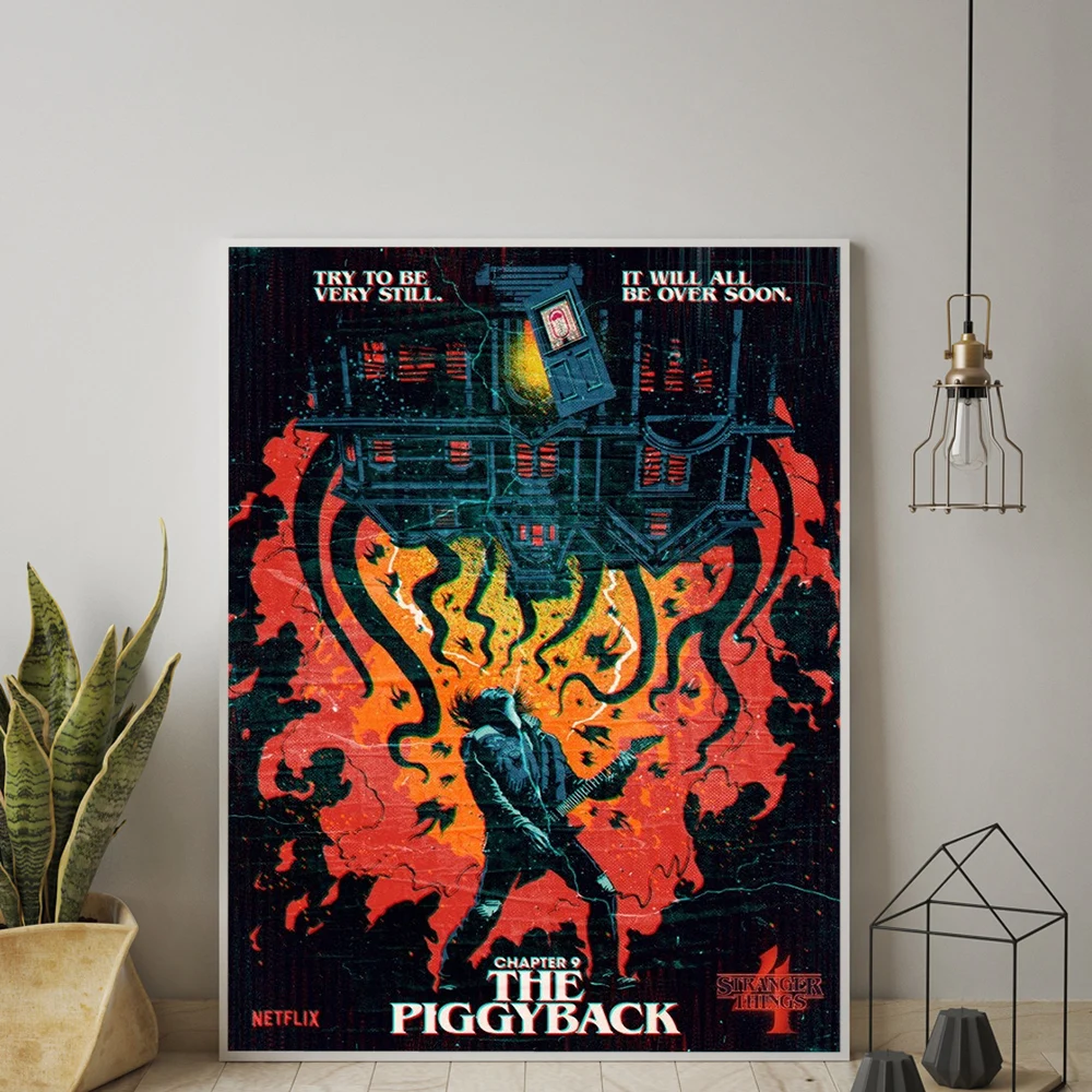 2022 ТВ-фильм очень странные дела сезон 4 мультяшная Живопись Домашний Декор