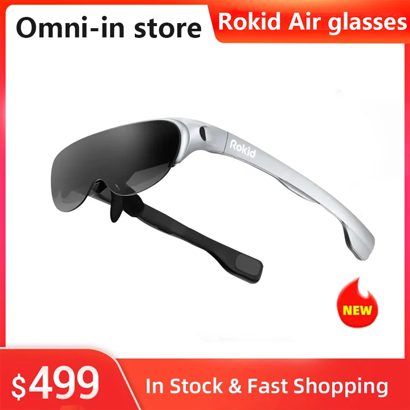 

Smart Glasses Rokid Air VR Glasses Ruoqihuan Non- Foldable Home Game Viewing Device Black Sillver Color New