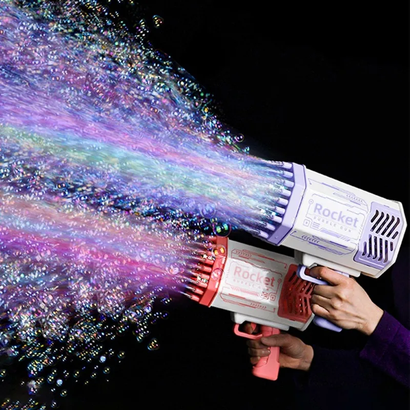 

Bubbles Machine 69 Holes Bubble Gun Rocket Gun Launcher Shape Automatic Blower Soap Toys For Kids Children Gift Pomperos Toys