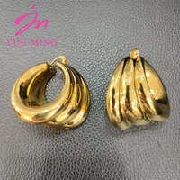 hoop earrings for women irregular big drop earrings 18k gold color copper fashion jewelry set for wedding party daily wear gift