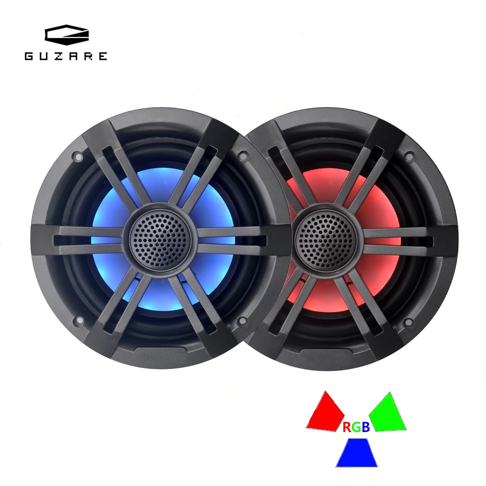 Динамики GUZARE Marine RGB, 150 Вт * 2 канала, мощный звук, IP66 водонепроницаемый, черный/2 шт., для лодки/домашней музыки