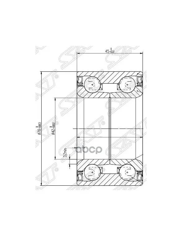 Подшипник Перед Ступицы Ford Escape/Maverick/Mazda Tribute 00- Sat арт. ST-EC01-33-048 Подшипник Перед Ступицы Ford Escape/Maverick/Mazda Tribute 00- Sat арт. ST-EC01-33-048