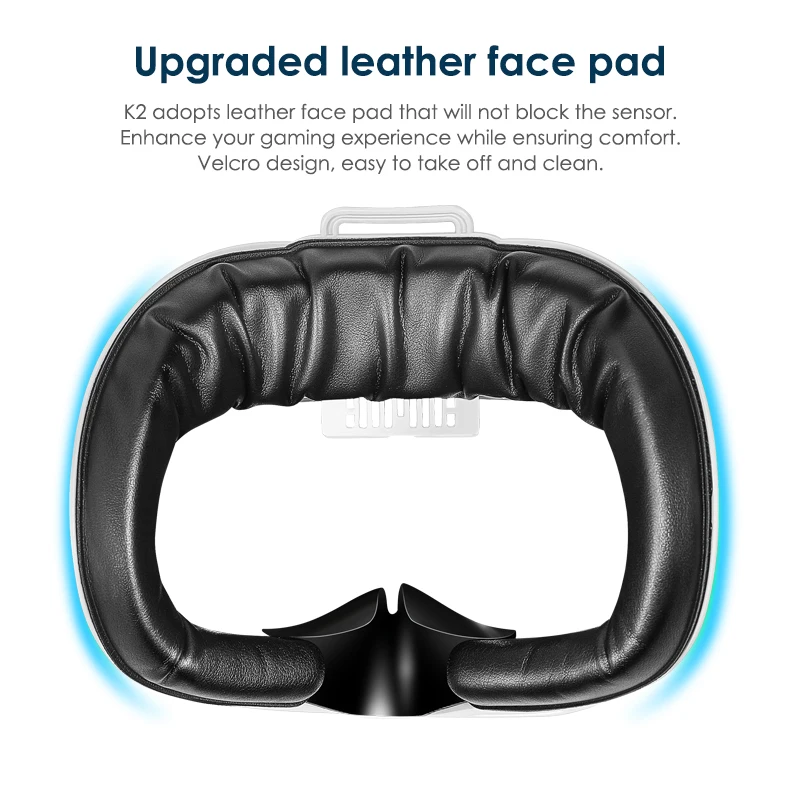 KKCOBVR K2 Cooling Fan for Quest 2 Relieve Lens Fogging 500mah Air Circulation Breathable Leather Facial Interface for Quest2