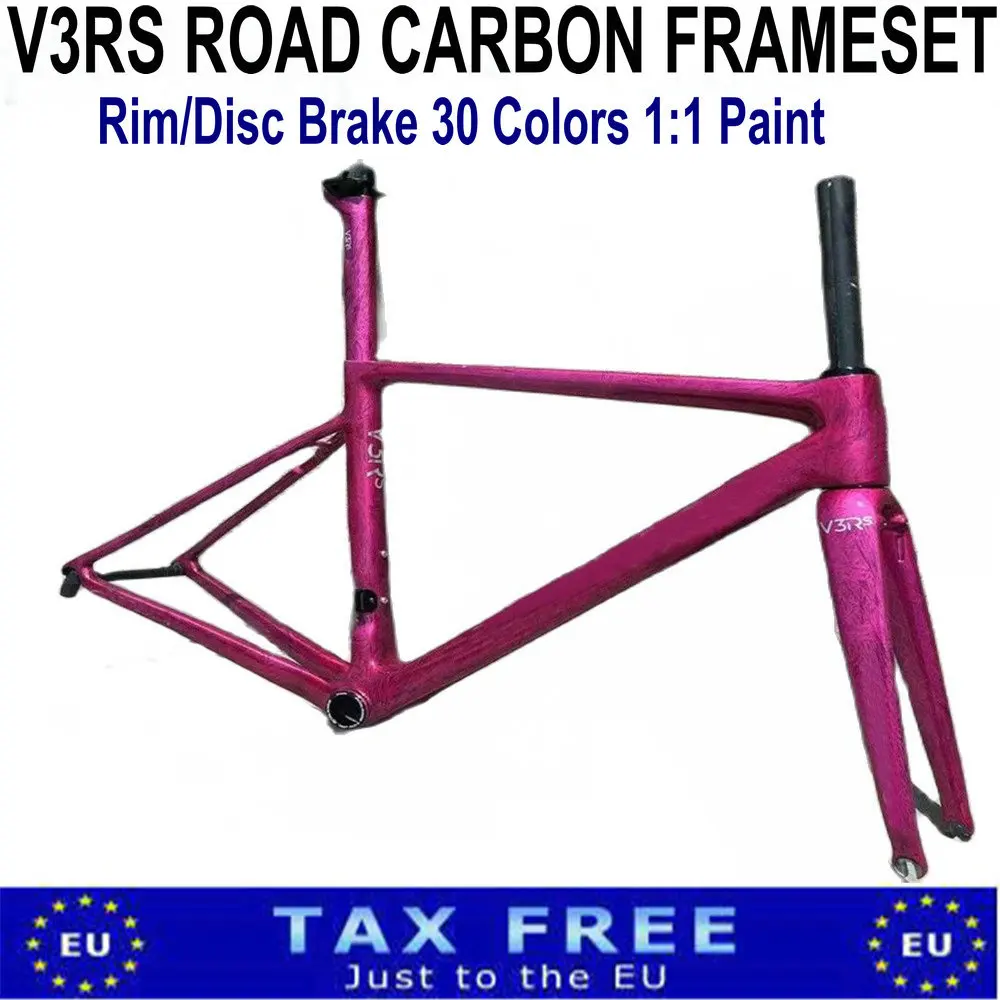 

T1100 V3RS Carbon Road Bike Frames Direct Mount Brake Disc Ice Frozen Pink Cycling Bicycle Frameset DPD/UPS