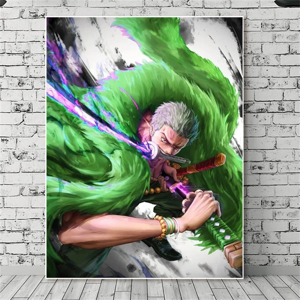 

Three Knife Fighting Art Wall Poster Classic Anime One Piece Canvas Painting Living Room Bedroom Home Decoration Mural Cuadros