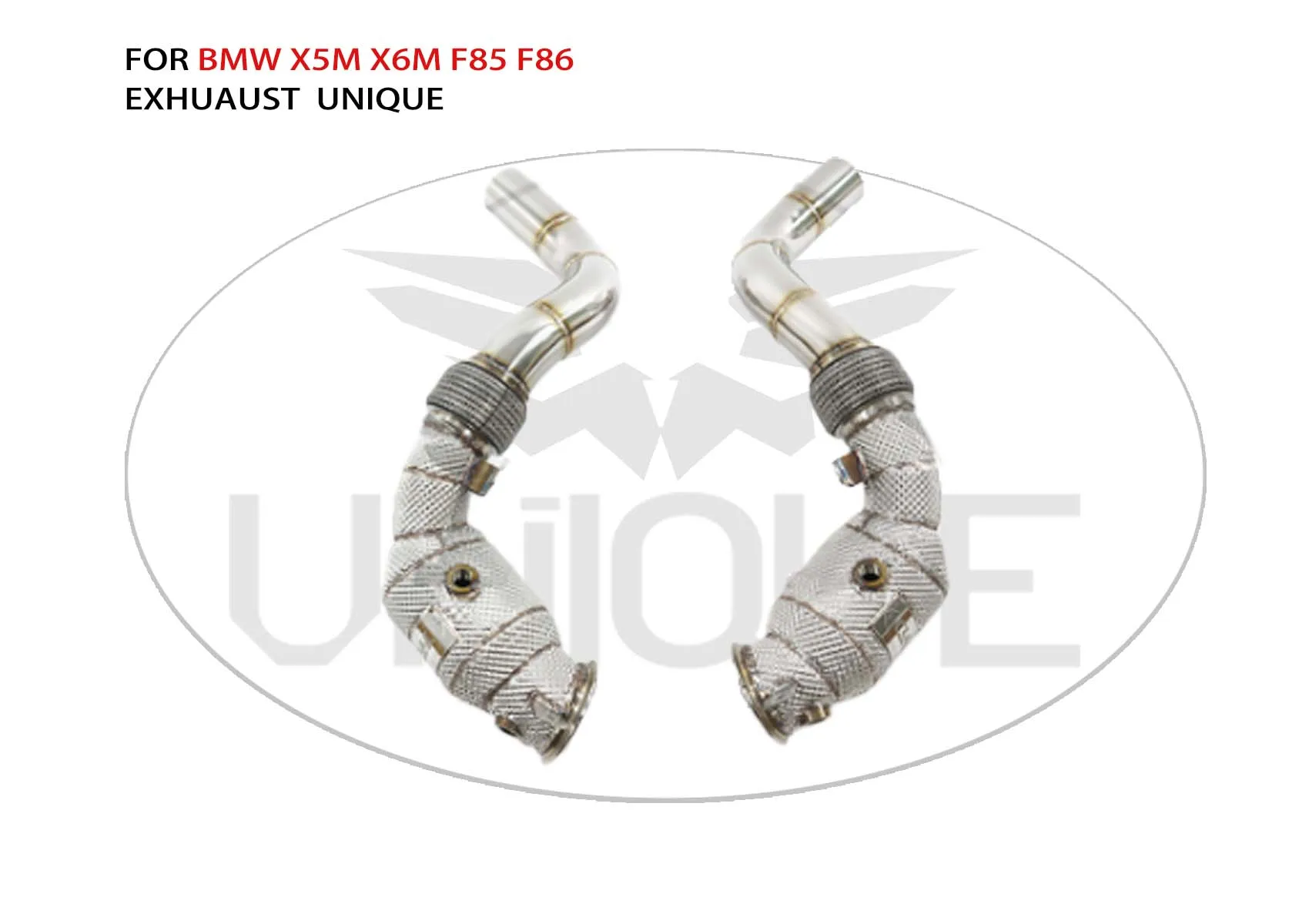 

UNI Exhaust System High Flow Performance Cat Downpipe for BMW X5M X6M F85 F86 4.4T 2015-2018 Without Heat Shield