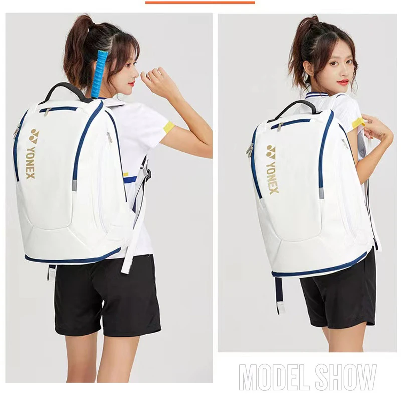 YONEX Professional Badminton Racket Backpack Women Men Match Large Training Waterproof Artificial Leather Sports Badminton Bag