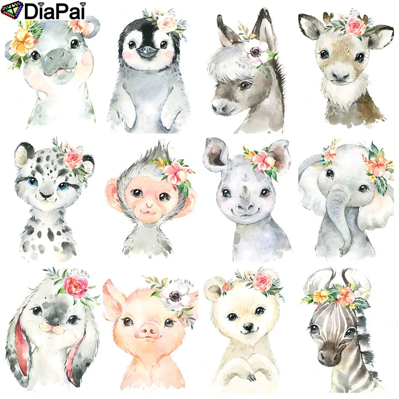 

Набор для алмазной вышивки «Пингвин, обезьяна, слон, свинья»