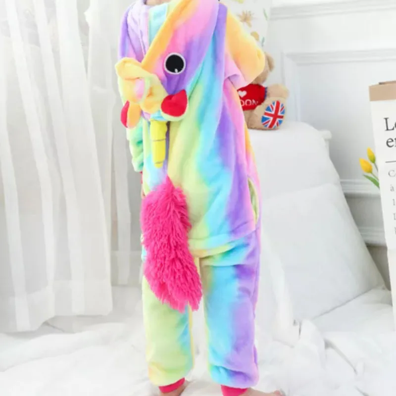 Family Kigurumi Pajamas Rainbow Unicorn Animal Onesie Cosplay Costume Pajamas For Kids and Adults