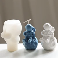 astronaut shaped candle mold 3d moon traveler scented candle silicone mold diy handmade candle making gypsum soap resin molds