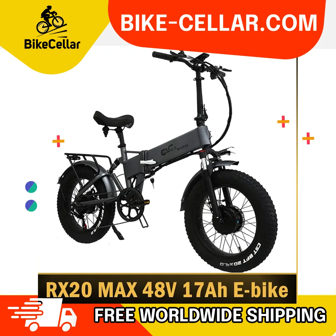 

2023 New CMACEWHEEL RX20MAX E-bike 750W*2 Powerful Dual motor Electric Bicycle 48V 17AH 20inch*4.0 Fat Tyre Foldable Ebike