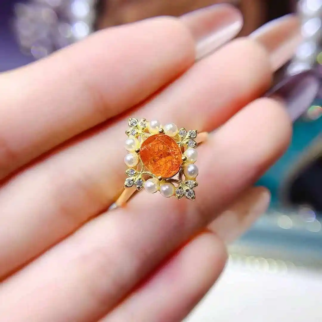 Фото KJJEAXCMY Женское роскошное кольцо с натуральным драгоценным камнем Fanta Garnet, новое, из чистого серебра 925 пробы, подарок для подруги №5