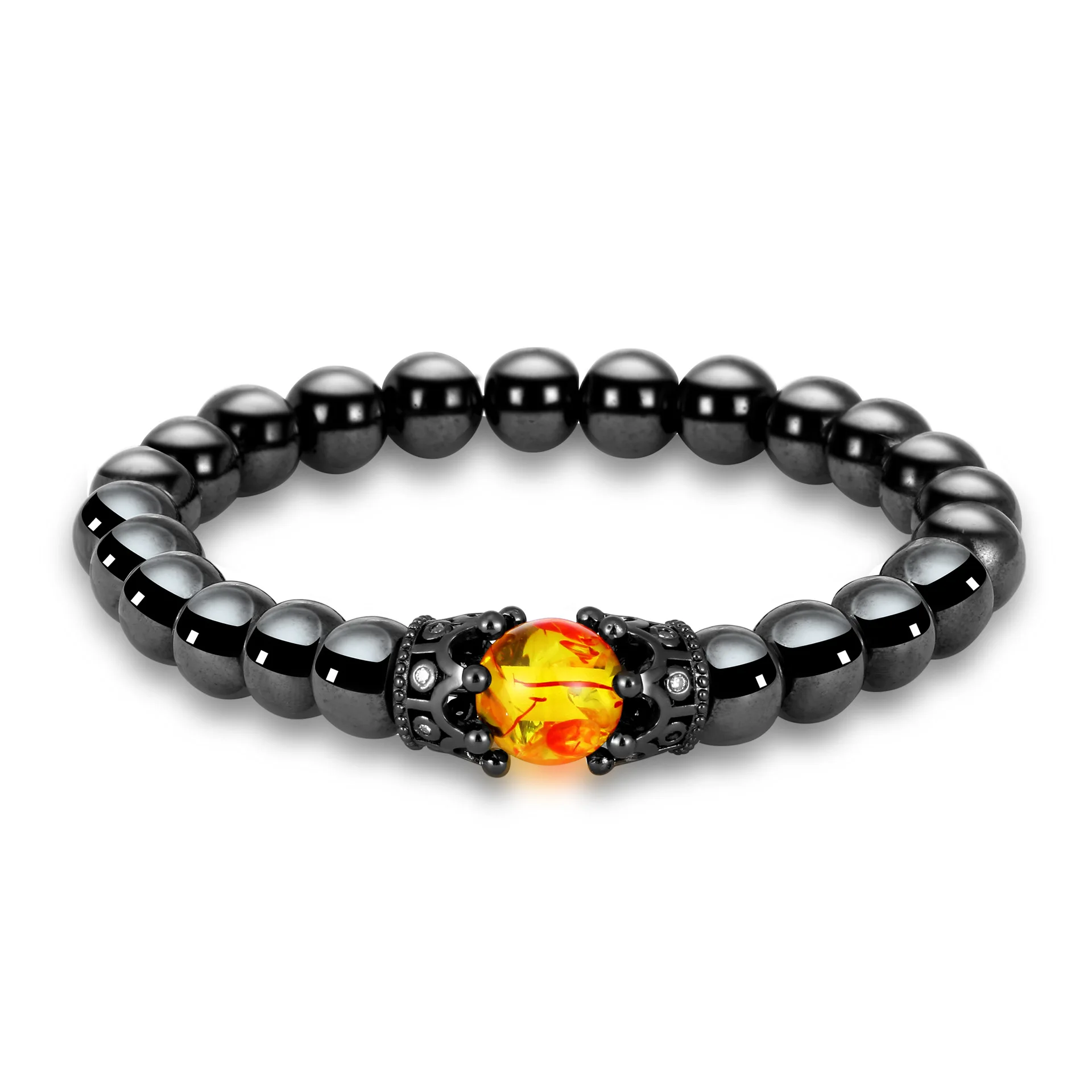 

Natural Black Hematite Magnetic Bracelet Men Tiger Eye Stone Beaded Yogo Bracelets for Women Weight Loss Energy Magnets Jewelry