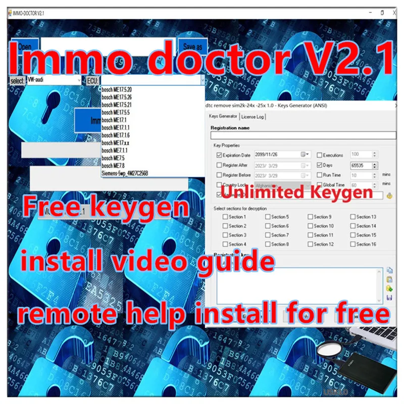 

2023 горячая Распродажа IMMO DOCTOR V2.1 мультимарка с неограниченным генератором ключей Immo Off DPF EGR DTC удалитель Бесплатный генератор ключей помощь в...