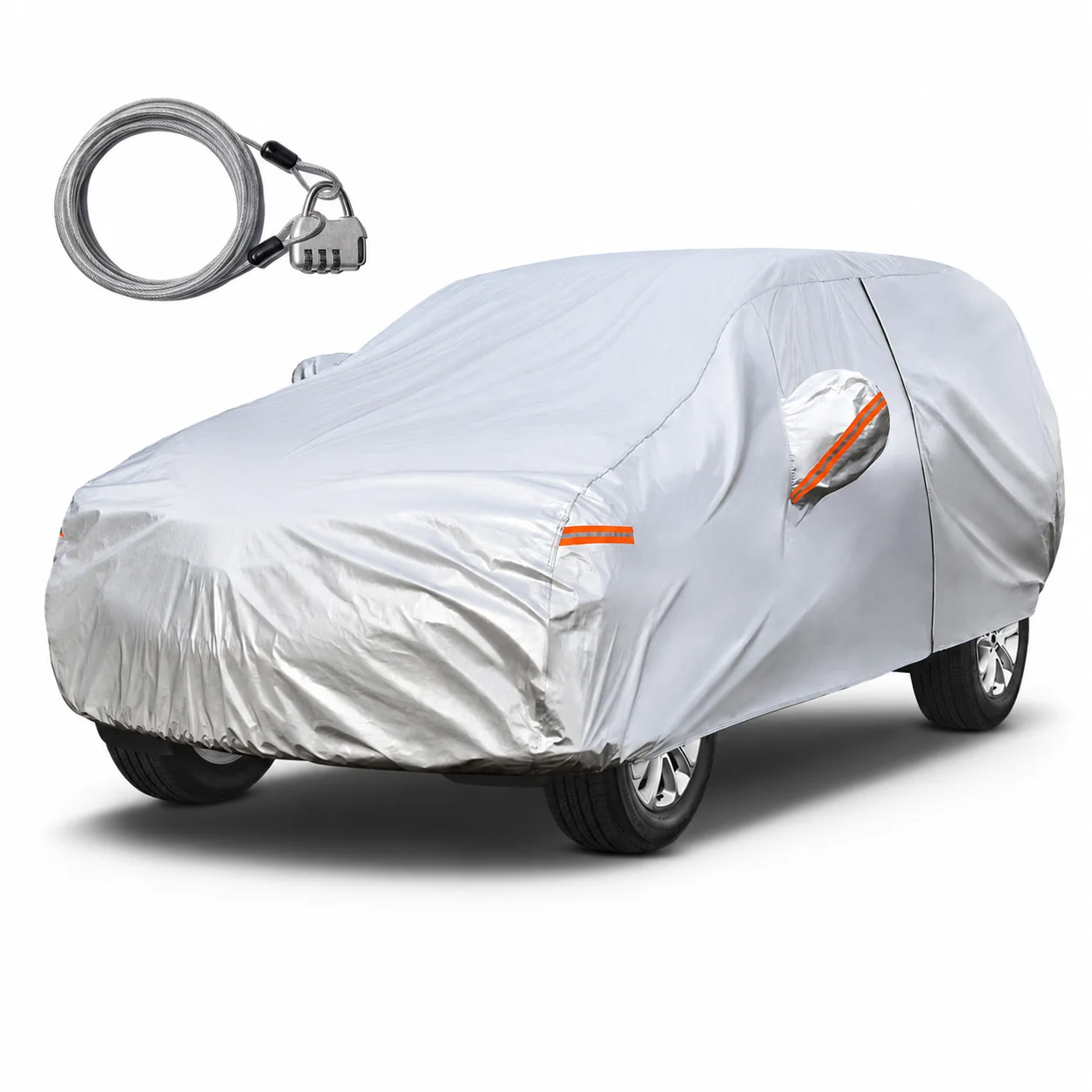 Чехол для автомобиля Kayme Silver Matte, водонепроницаемый, пылезащитный, устойчивый к УФ-излучению, с замком, высококачественный универсальный чехол для авто, подходит для Tesla (art.: 3920db65ba47f) - 3920db65ba47f