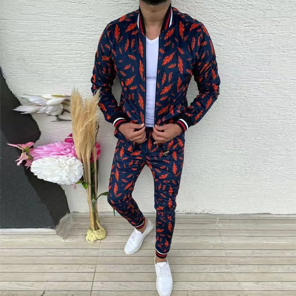FITJOE 2023 Men Tracksuit Autumn Winter Men's Sets Sports Suit Jacket+Pants 2 Pieces Set Fashion Casual Track Suit Men Clothing