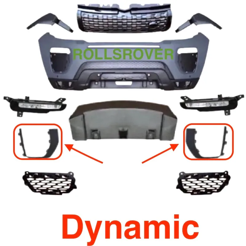 

Gloss Black Front Bumper Fog Lamp Grille Bezel Molding Trim For Range Rover Evoque 2016-2018 LR071776 LR079374 LR071770 LR079386