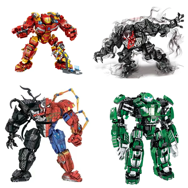 

Avengers Building Blocks Spider-Man Venom Symbiote Iron Man Hulk Captain America Justice League Children's Puzzle Christmas Gift