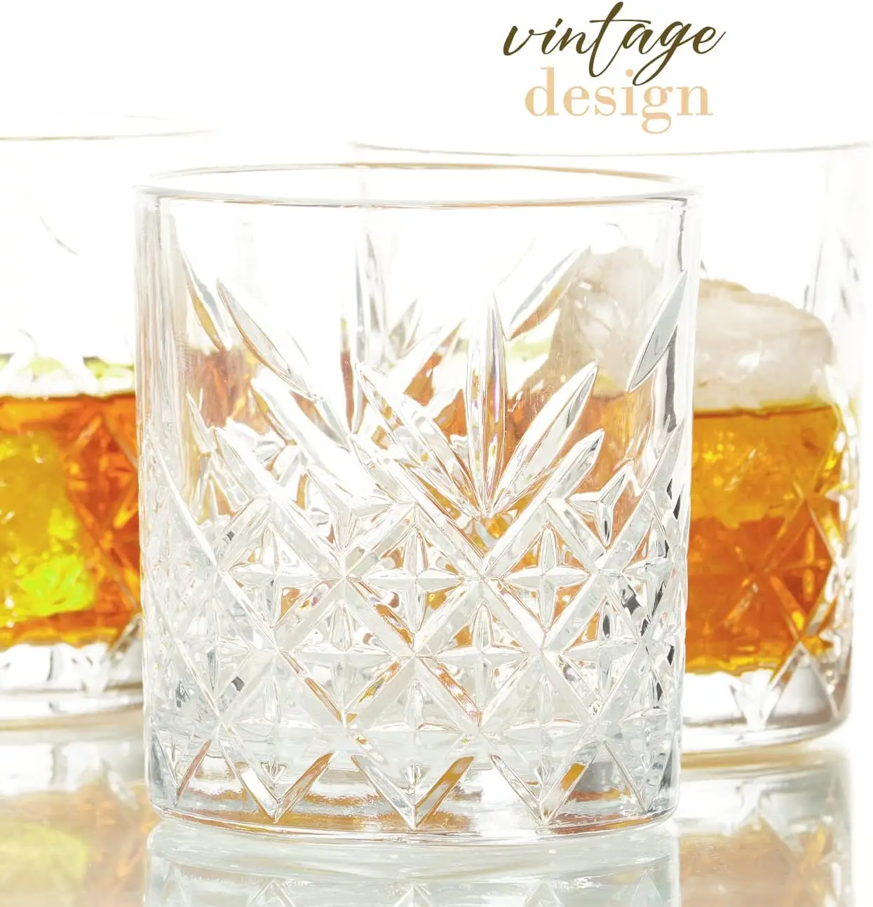 

Старомодные винтажные стаканы для виски, виски, Бурбона, ликера и коктейлей-набор из 4 шт. (345 мл/11,7 унции) Pasabahce