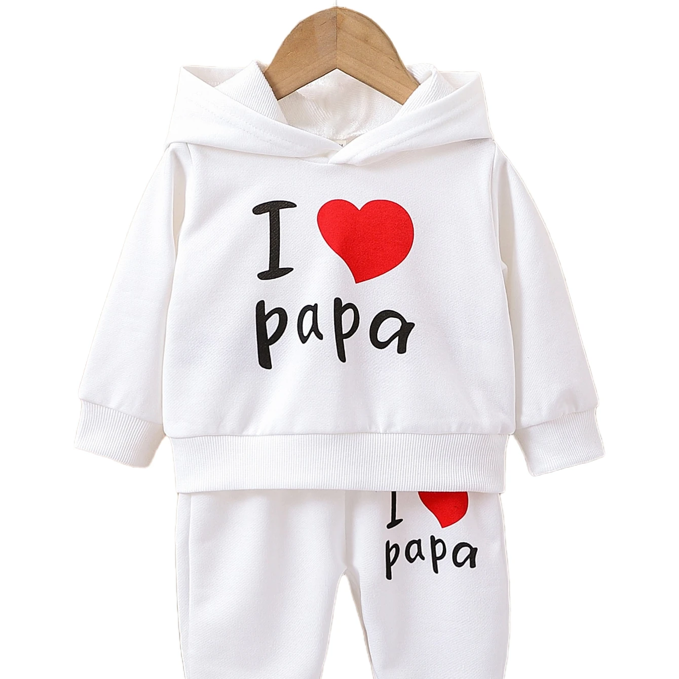 

Baby Heart And Letter Graphic Hoodie & Sweatpants