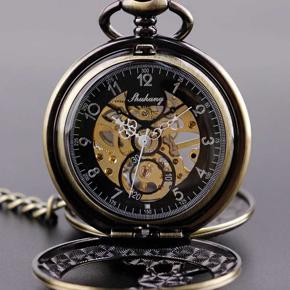 2022 New Hot Sale Vintage Quartz Pocket Watch Mouse Steampunk Unisex Fashion Quartz Pocket Clock For Men Women Gift