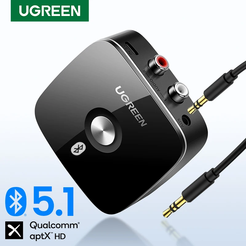 Фото 【RU】 UGREEN Bluetooth RCA 5.1 aptX HD Разъем 3,5 мм Aux Музыка для ТВ Автомобиля RCA Bluetooth 5.0 3,5 Аудио №1