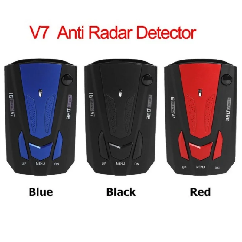 

Car Radar Detector English Russian Auto 360 Degree Vehicle V7 Mobile radar velocimeter 16 Band LED Display