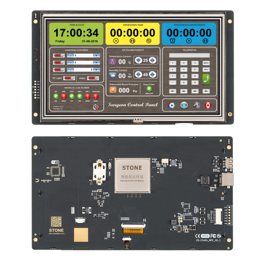 3.5-10.4 inch Intelligent HMI Serial TFT LCD with Free Software + 256M Flash Memory + UART Port + Touchscreen for Embedded